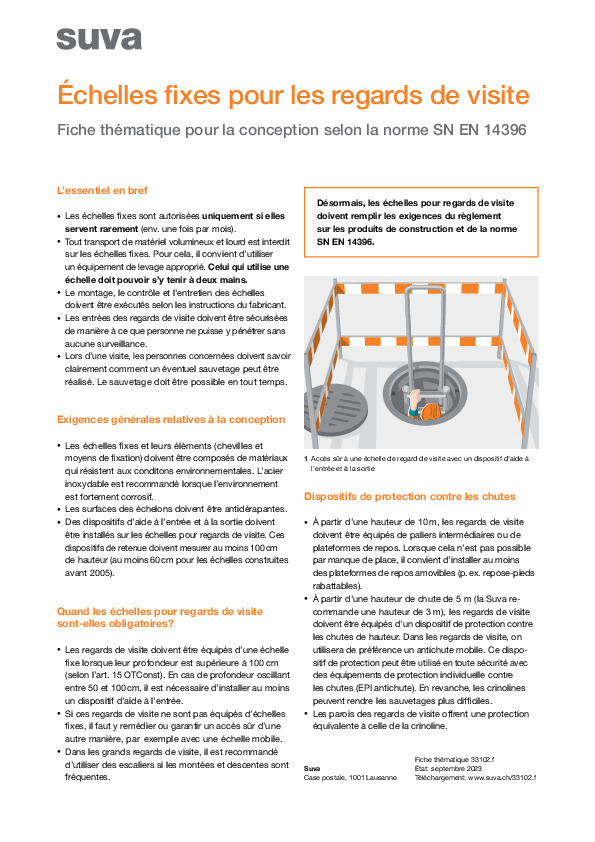 Assurer la sécurité des échelles d’accès pour regards