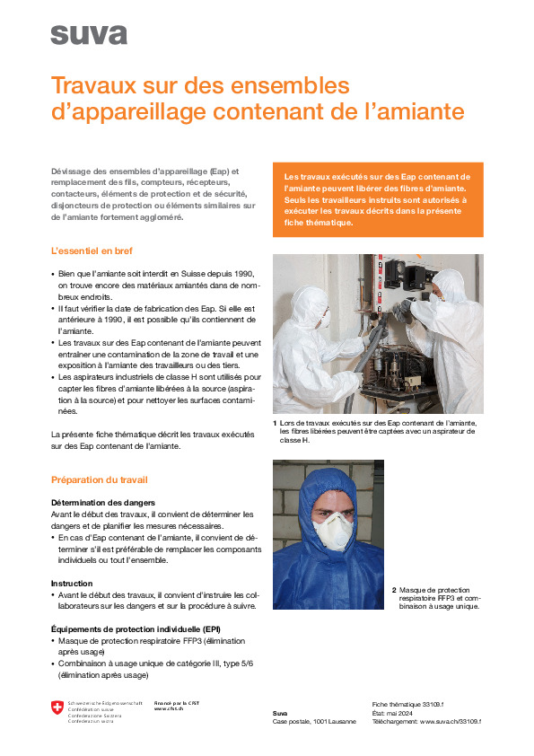 Dévissage d’ensembles d’appareillage amiantés