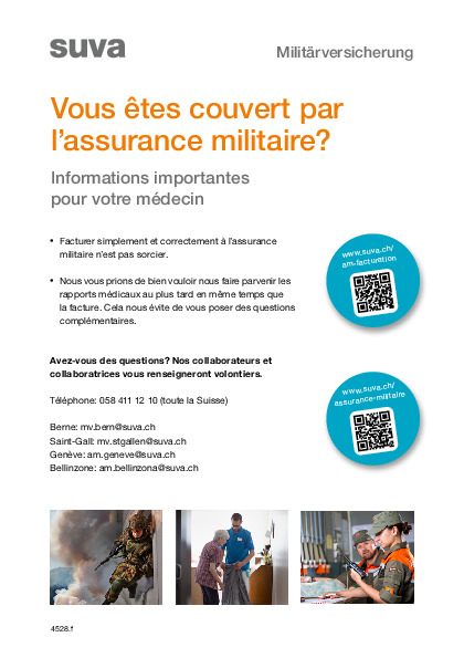 Flyer relatif à l’assurance militaire