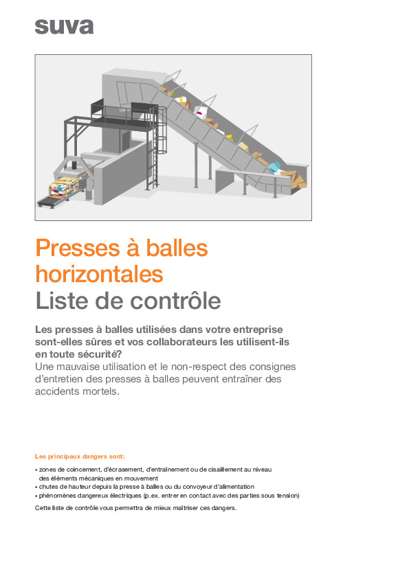 Vérifiez la sécurité des presses à balles horizontales à l’aide de la liste de contrôle et garantissez un travail sûr au quotidien.