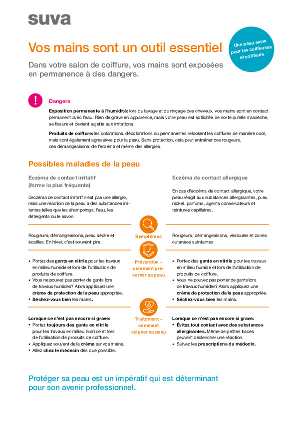 Une peau saine pour les coiffeuses et coiffeurs