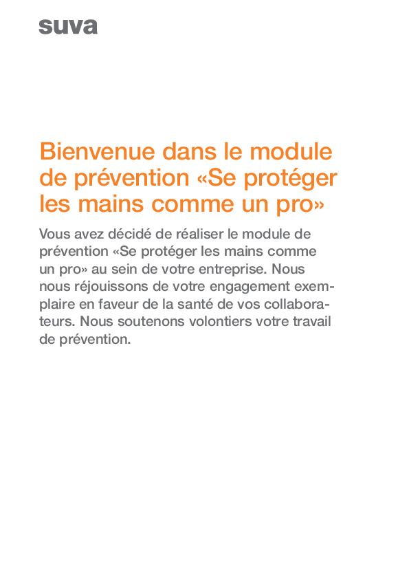 Parcours: formation protection des mains (module)