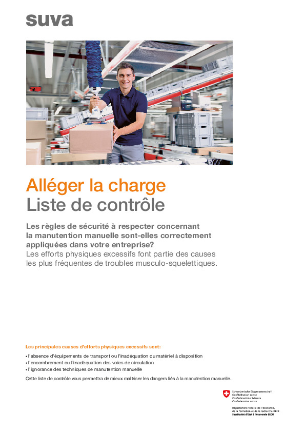 Liste de contrôle: alléger la charge