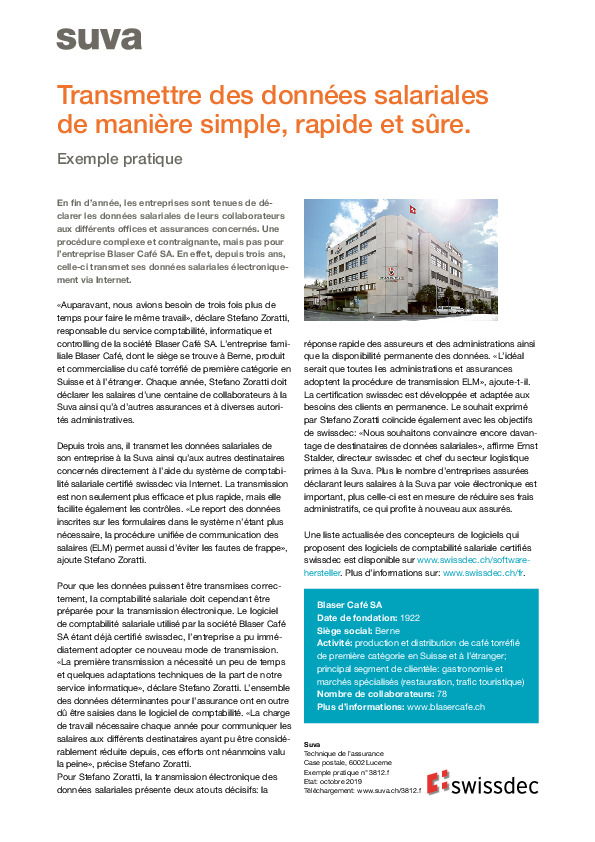 Exemple pratique: Transmettre des données salariales de manière simple, rapide et sûre.