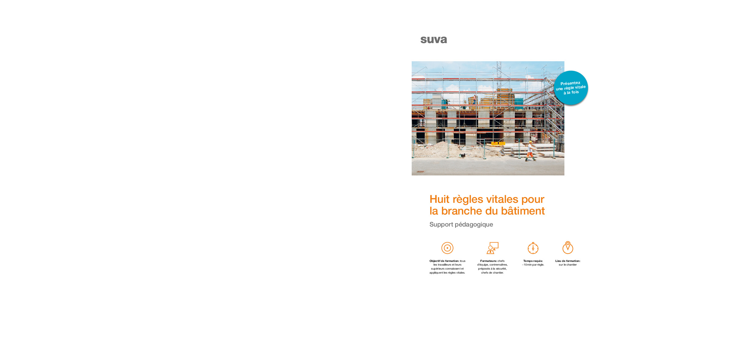 Règles vitales pour la branche du bâtiment: formation