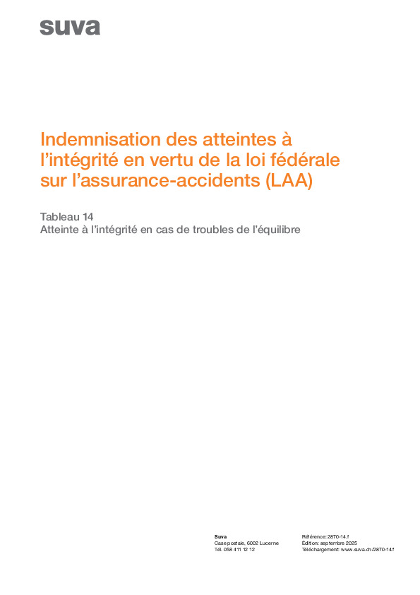 Atteinte à l’intégrité (14): troubles de l’équilibre