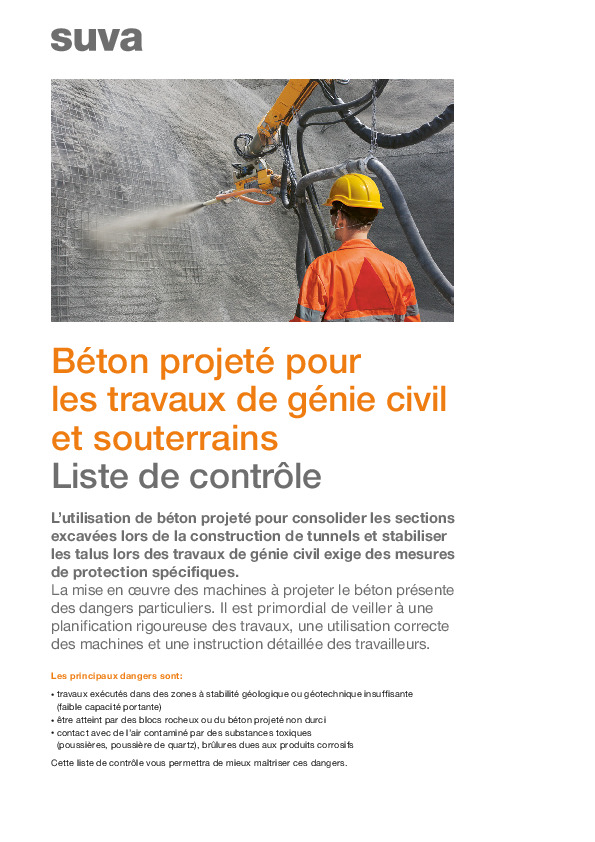 La sécurité dans le maniement des machines à projeter le béton