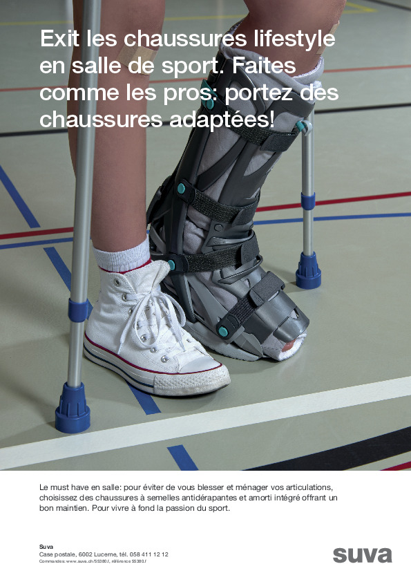 Affiche: de bonnes chaussures plutôt que des béquilles