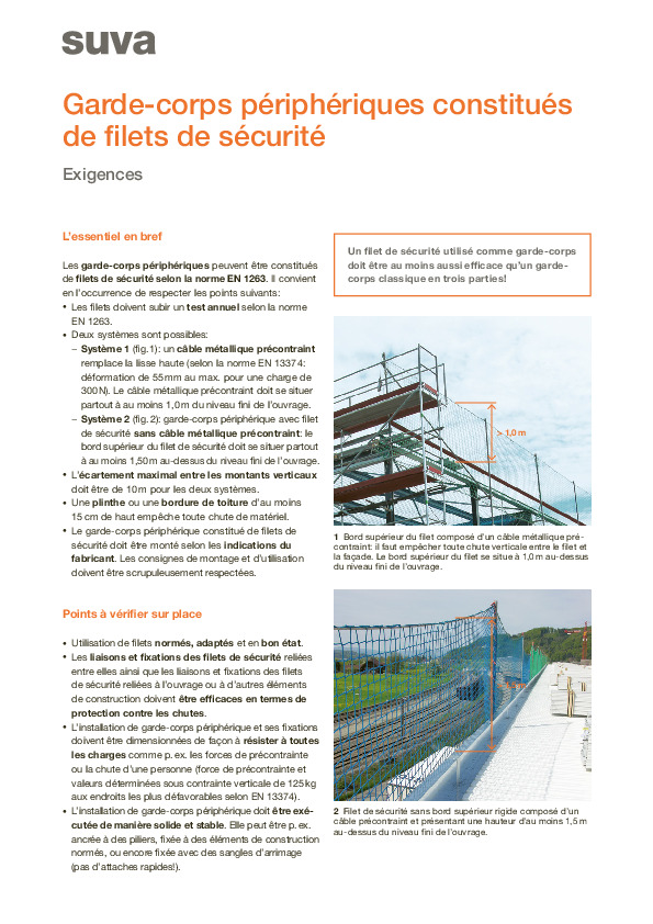 Quel filet de sécurité est un garde-corps sûr?