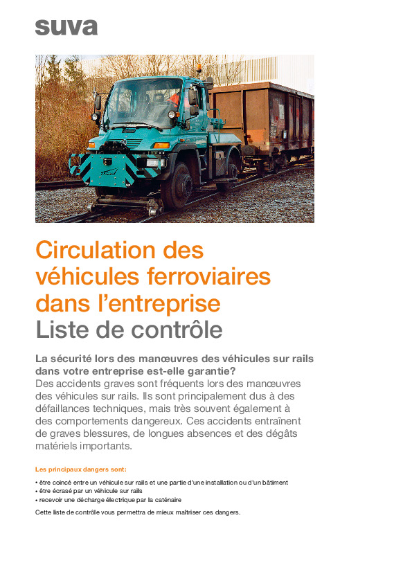 Trafic ferroviaire dans l’entreprise (liste de contrôle)