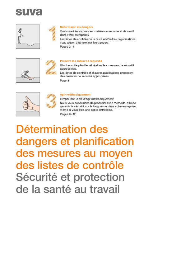 Listes de contrôle sur les dangers et les mesures à prendre
