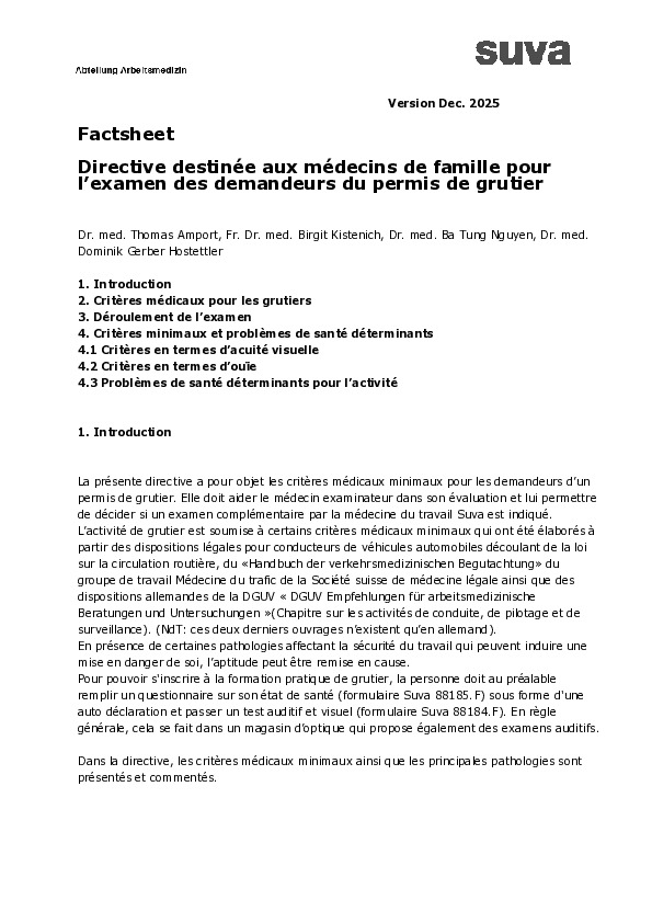 Demande de permis de grutier: guide pour les médecins