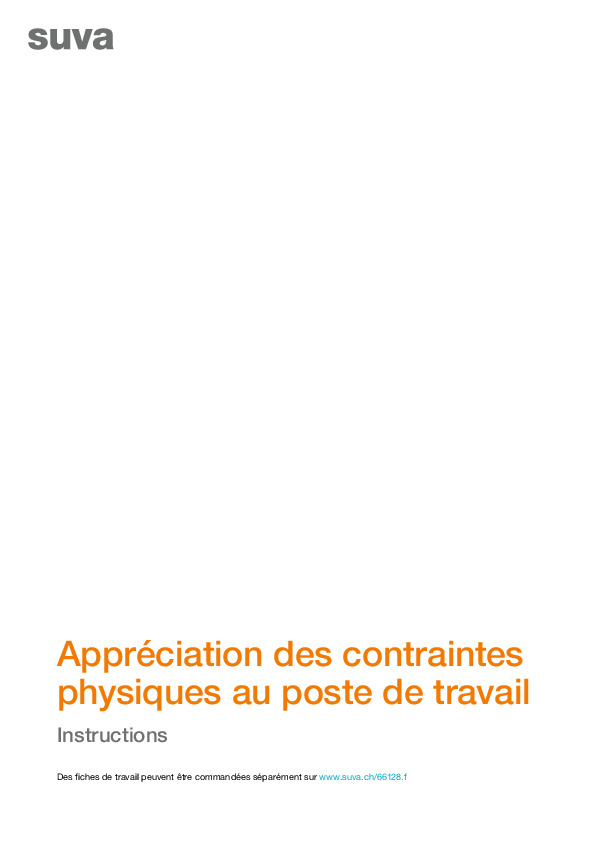 Appréciation des contraintes physiques – Instructions