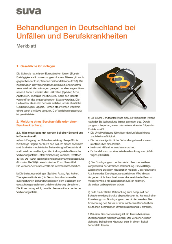 Feuillet d’information Traitement médical en Allemagne