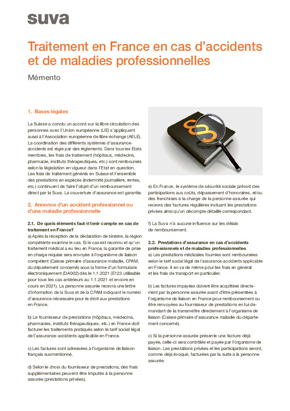 Feuillet d’information traitements en France