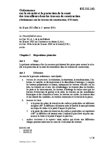 Lecture obligatoire pour les employeurs: l’OTConst