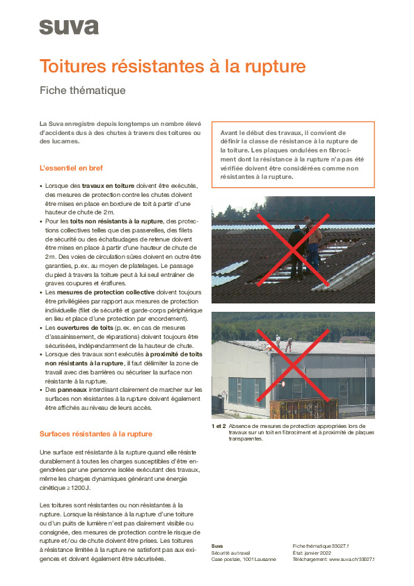 Danger sous-estimé lors de travaux en toiture: la rupture