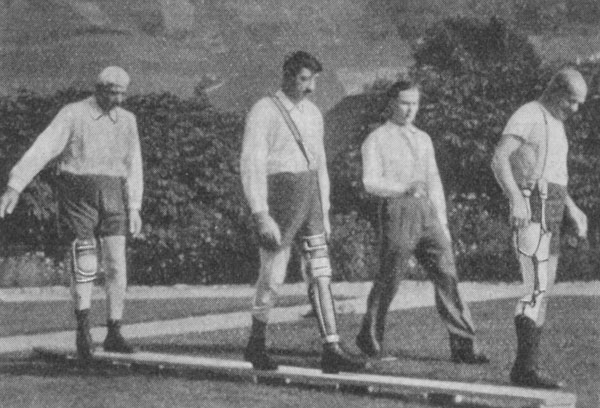 Ecole d’amputés de Baden, cliché d’un film tourné en 1937