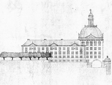 Le projet de 1914 prévoyait que la partie centrale du bâtiment soit surélevée.