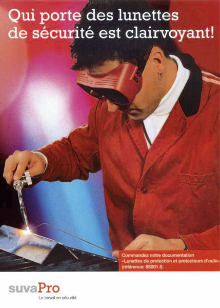 Campagne de publicité pour les lunettes de protection, SuvaPro, 2004