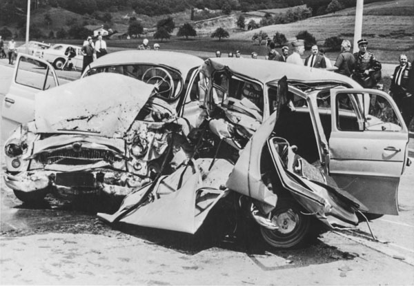 Collision frontale vers 1950