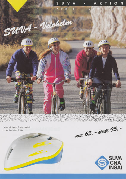 Prévention des accidents de vélo au moyen d’«actions casques de cycliste» en 1991