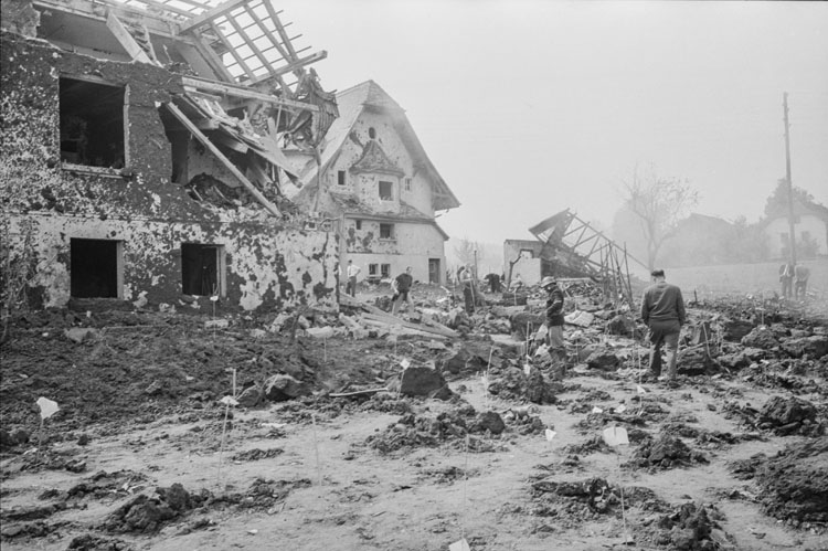 Dürrenäsch, lieu du crash et ferme détruite, 1963